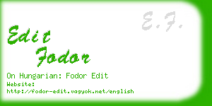 edit fodor business card